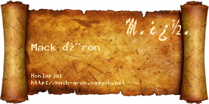Mack Áron névjegykártya